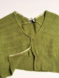 Cropped fern knit