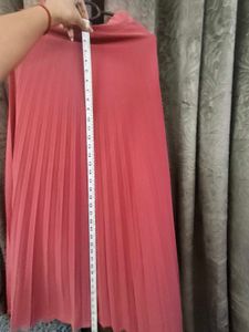 Pleated Coral Ethnic Skirt