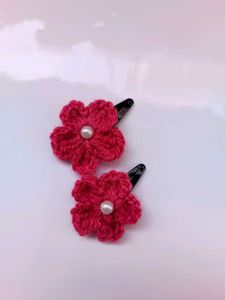 Handmade Crochet Flower Hair Clips