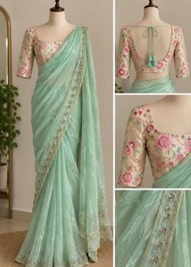 Elegant Sea Green Saree