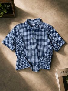 Classic Blue Gingham Short Sleeve Shirt