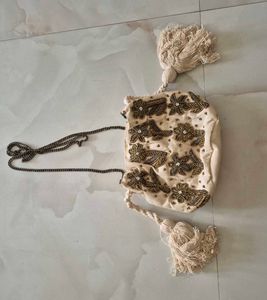 Boho Beaded Clutch with Tassels