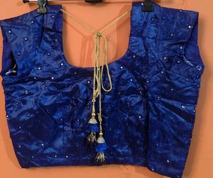 FANCY MIRROR WORK SILK BLOUSE