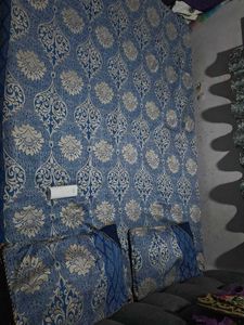 Elegant Blue Damask Bedding Set