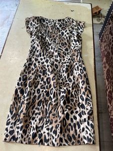 Leopard Print Beaded Neck Dress