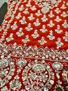 Embroidered Orange &amp; Purple Lehenga Choli Set