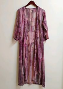 Gufrina Pink Striped Georgette Shrug (Women)