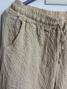 Comfortable Textured Cropped Pants