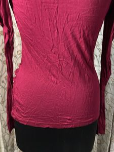French Connection Maroon Wrap Style Top