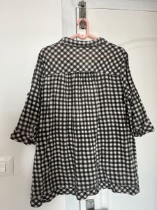 Chic Gingham Check Tunic Top