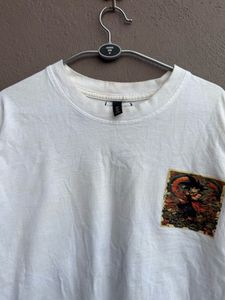 White Graphic Pocket T-Shirt