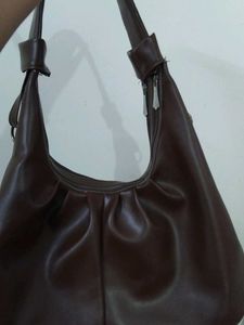 Chic Brown Faux Leather Hobo Bag