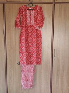 Bandhani Print "Yufta" Cotton Kurta Set