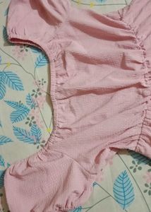 Sweetheart Pink Off-Shoulder Dress ( l size)