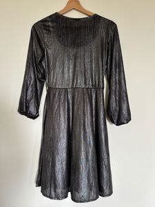 Sparkling Metallic Wrap Dress