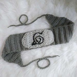 Crocheted Headband with naruto Symbol