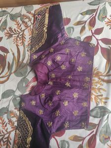 Beautiful Embroidered Purple Blouse