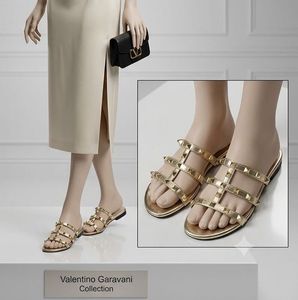 Valentino Garavani Studded Gold Sandals