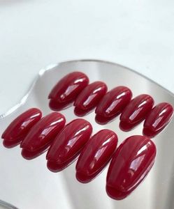 Glossy Red Press-On Nails