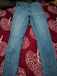 High-Waisted Blue Denim Jeans