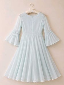 Vintage Light Blue Bell Sleeve Dress
