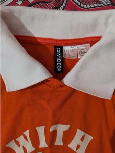Orange Collared Sweatshirt
