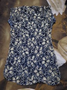 Stylish Blue Floral Print Top