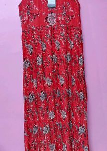 Red Floral Maxi Dress From Shopperstop