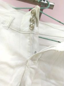 A High Waist White Ripped Boyfriend Jeans