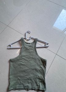 Sage Green Ribbed Racerback Tank Top
