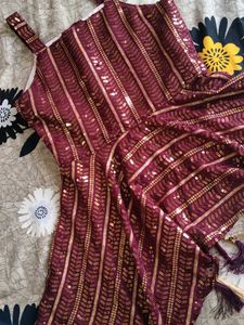 dark purple Sequined Sarara Set