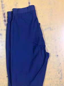Comfortable Blue Textured Pants