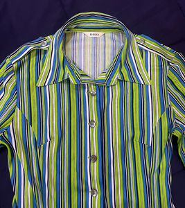 Women’s Multicolour Striped Curved-Fit Shirt