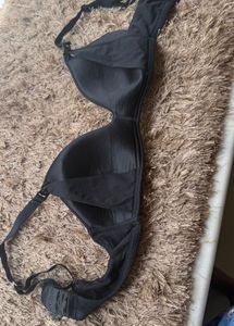 Comfortable Black Cotton Bra