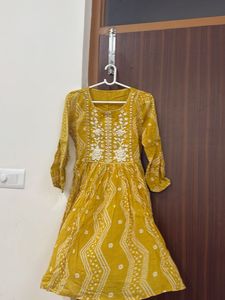 Stylish Yellow Kurta with Embroidery