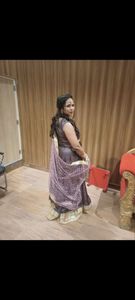 beautiful purple color heavy gown with bottom and dupatta