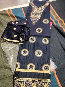 Embroidered Navy suit material