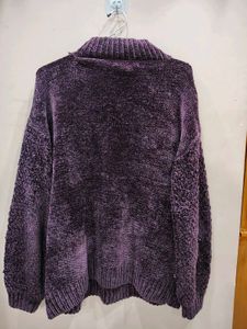 Plush Purple Turtleneck Sweater
