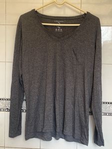 Atmosphere Grey Long Sleeve V-Neck Top