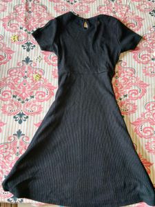 Classic Zudio black ribbed fit &amp; Flare Dress⋆˚꩜｡