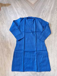 Vibrant Blue Cotton Kurta