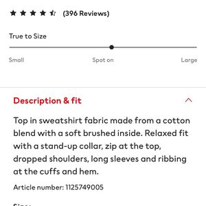 H&amp;M Relaxed Fit Zip-top sweatshirt