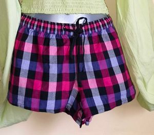Pink Plaid Lounge Shorts