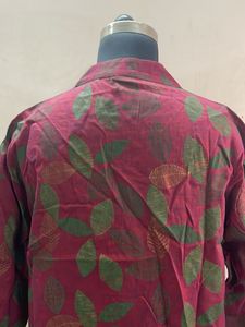 Maroon Kurta with Leaf Print