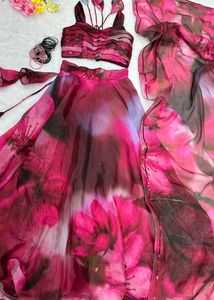 Pure Jimmy Organza Silk Lehenga Huge Flair😊