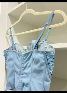 Dior Blue Denim Lace Corset