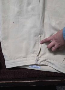 Beige Bootcut Pants