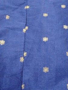 Elegant Blue Skirt with Gold Dots