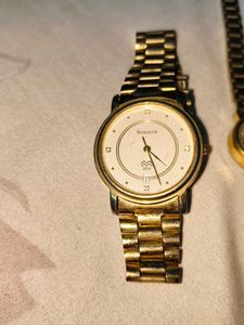Combo of 2 Sonata Gold Tone Watches