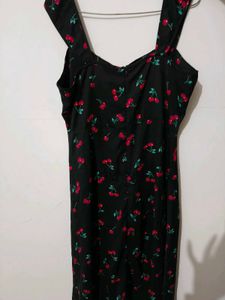 Berrylush Cherry Print Midi Dress